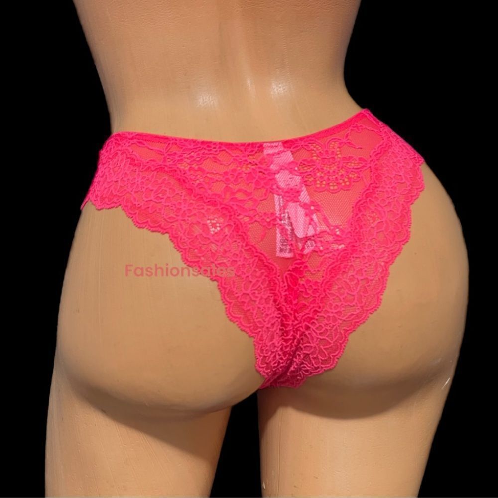 Victoria’s Secret Dream Angels high leg lace Brazilian slip panty Coral - Picture 7 of 9